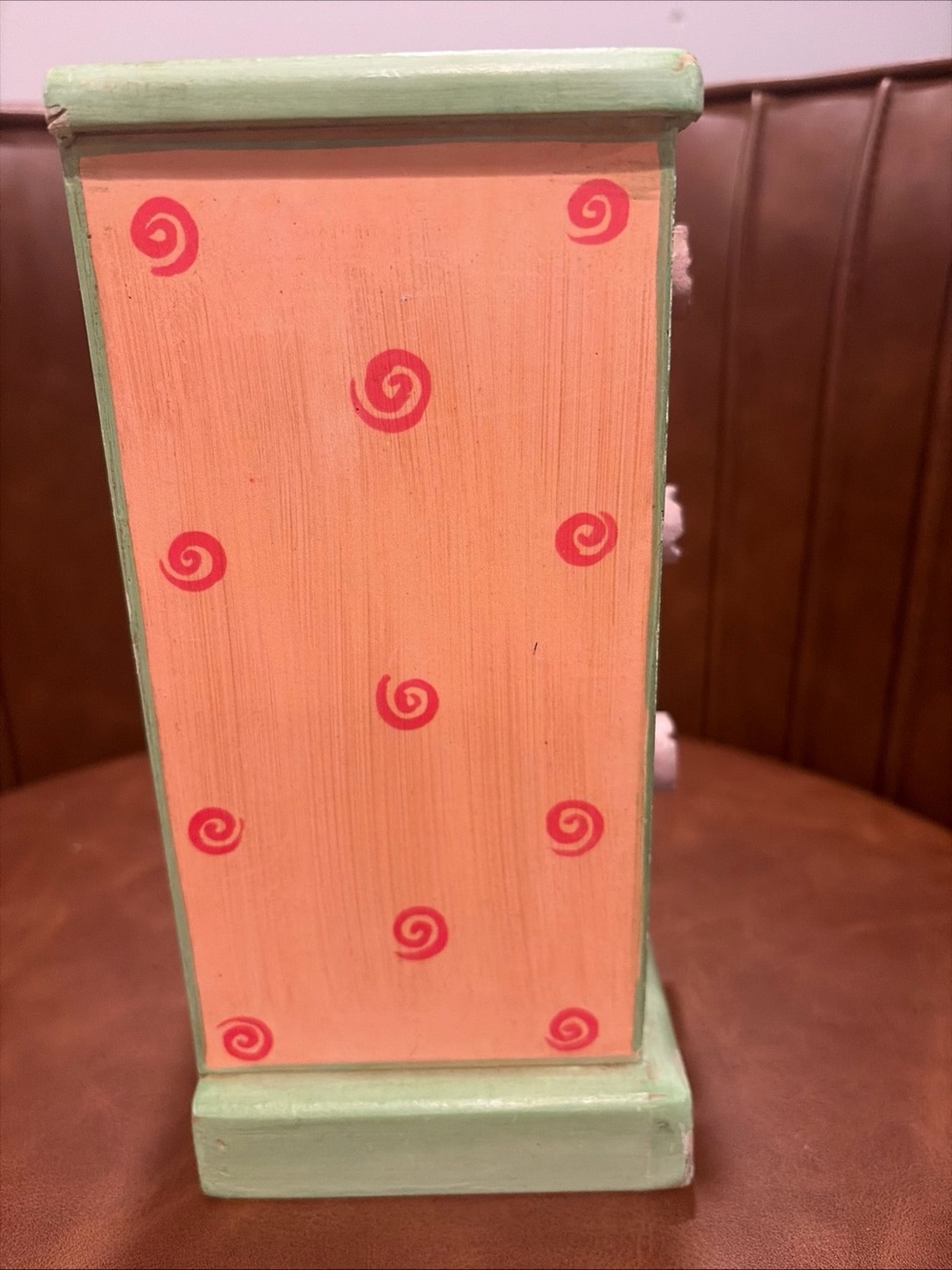 Vintage Floral Wooden 3 Drawer Jewelry Box Cottage Hand Painted  Boho signed - Picture 4 of 16